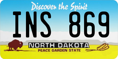 ND license plate INS869