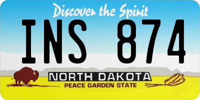 ND license plate INS874