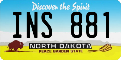 ND license plate INS881