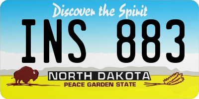 ND license plate INS883