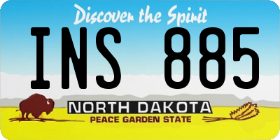 ND license plate INS885