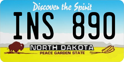 ND license plate INS890