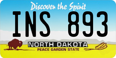 ND license plate INS893