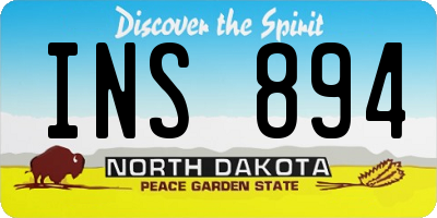 ND license plate INS894