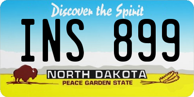 ND license plate INS899