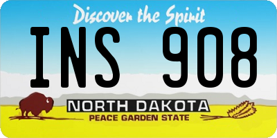 ND license plate INS908