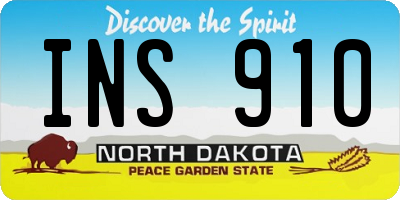 ND license plate INS910