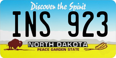 ND license plate INS923