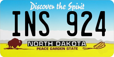 ND license plate INS924