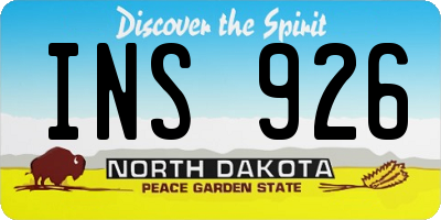 ND license plate INS926