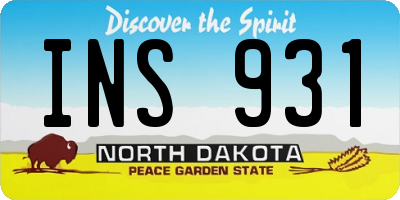 ND license plate INS931