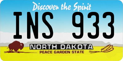 ND license plate INS933