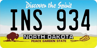 ND license plate INS934