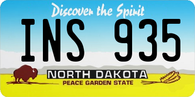 ND license plate INS935