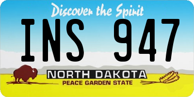 ND license plate INS947
