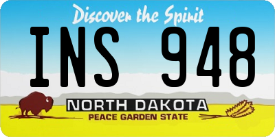 ND license plate INS948
