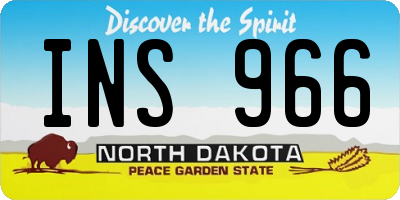 ND license plate INS966