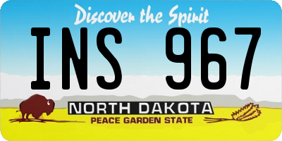 ND license plate INS967