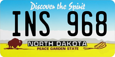 ND license plate INS968