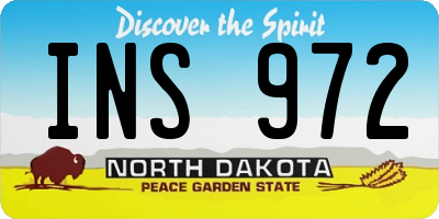 ND license plate INS972