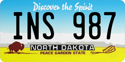 ND license plate INS987