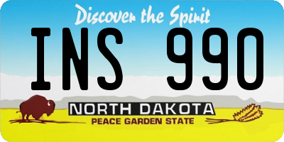 ND license plate INS990