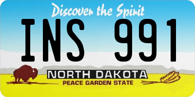 ND license plate INS991