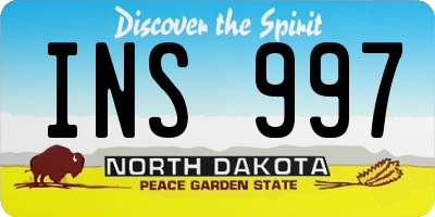 ND license plate INS997