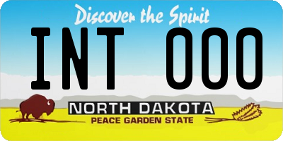 ND license plate INT000