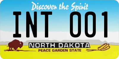 ND license plate INT001