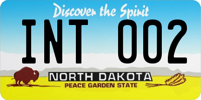 ND license plate INT002