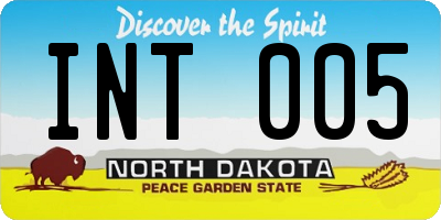 ND license plate INT005