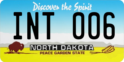 ND license plate INT006
