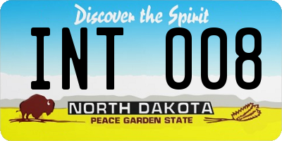 ND license plate INT008