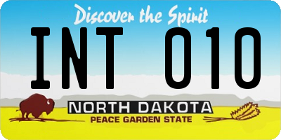 ND license plate INT010