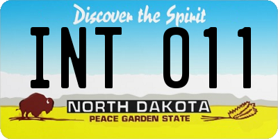 ND license plate INT011