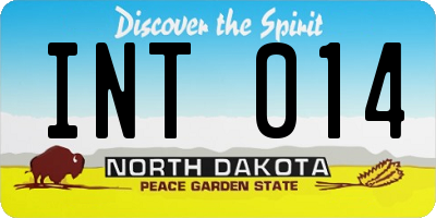 ND license plate INT014