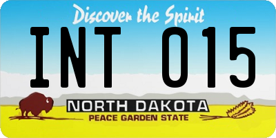 ND license plate INT015