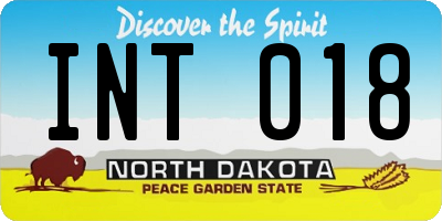 ND license plate INT018