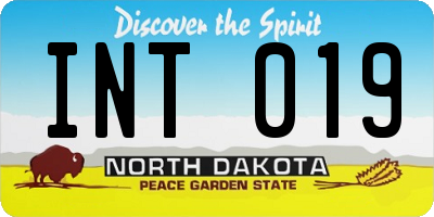 ND license plate INT019