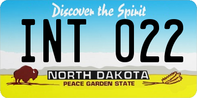 ND license plate INT022