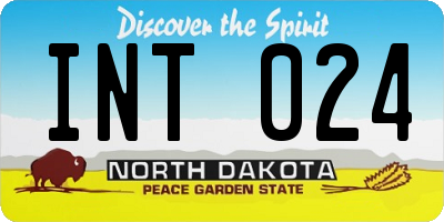 ND license plate INT024