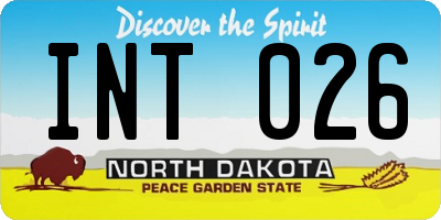 ND license plate INT026