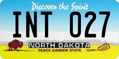 ND license plate INT027