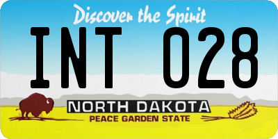 ND license plate INT028