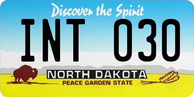 ND license plate INT030