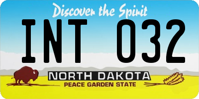 ND license plate INT032