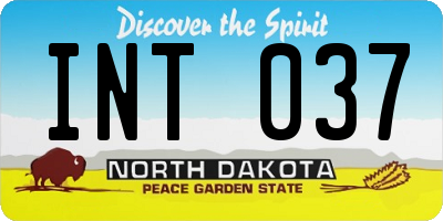 ND license plate INT037