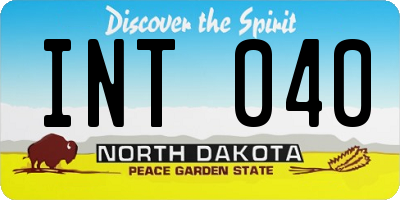 ND license plate INT040