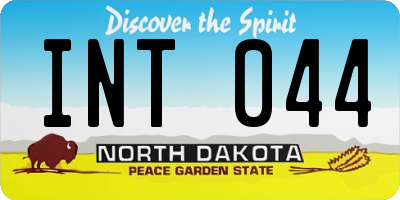 ND license plate INT044